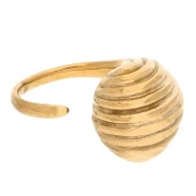 Bague bombée striée - Taille 58 - Acier inoxydable 304 Doré x1