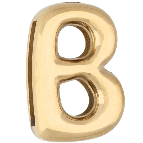 Poussoir lettre 14x9 mm - B - pour ruban 10mm - Acier inoxydable 304 Doré x1