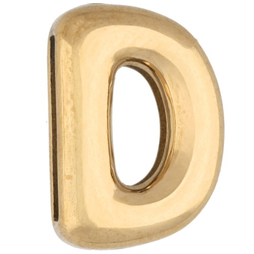 Poussoir lettre 14x10 mm - D - pour ruban 10mm - Acier inoxydable 304 Doré x1