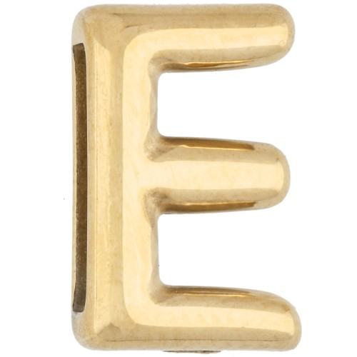 Poussoir lettre 14x9 mm - E - pour ruban 10mm - Acier inoxydable 304 Doré x1