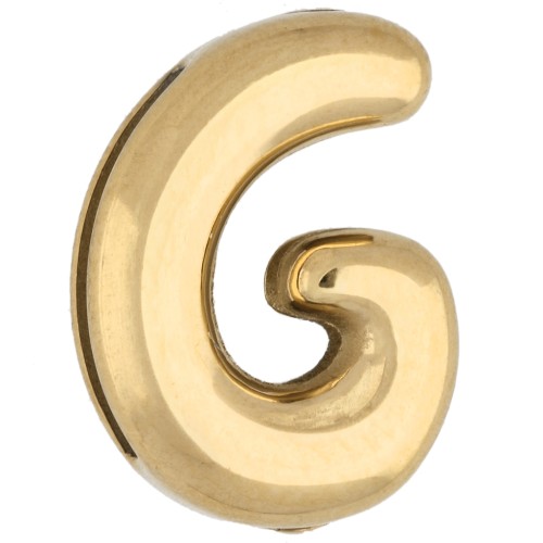 Poussoir lettre 14x10 mm - G - pour ruban 10mm - Acier inoxydable 304 Doré x1
