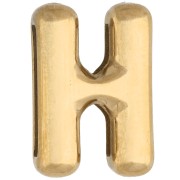 Poussoir lettre 14x9.5 mm - H - pour ruban 10mm - Acier inoxydable 304 Doré x1