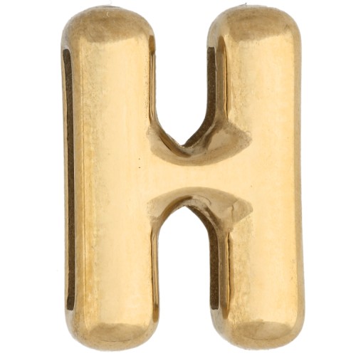 Poussoir lettre 14x9.5 mm - H - pour ruban 10mm - Acier inoxydable 304 Doré x1