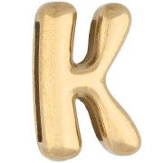Poussoir lettre 14x9 mm - K - pour ruban 10mm - Acier inoxydable 304 Doré x1