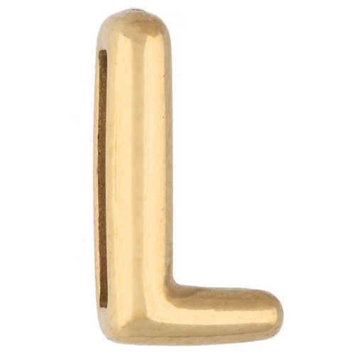 Poussoir lettre 14x7.5 mm - L - pour ruban 10mm - Acier inoxydable 304 Doré x1