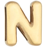 Poussoir lettre 14x11 mm - N - pour ruban 10mm - Acier inoxydable 304 Doré x1