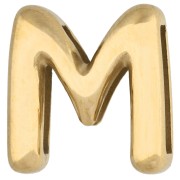 Poussoir lettre 14x13.5 mm - M - pour ruban 10mm - Acier inoxydable 304 Doré x1