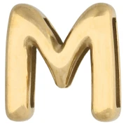 Poussoir lettre 14x13.5 mm - M - pour ruban 10mm - Acier inoxydable 304 Doré x1