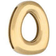 Poussoir lettre 14x10 mm - O - pour ruban 10mm - Acier inoxydable 304 Doré x1