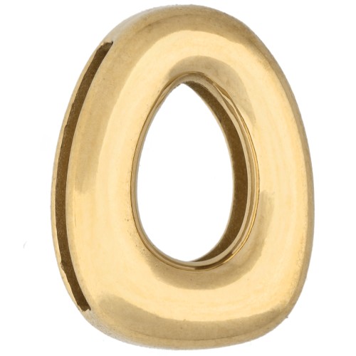 Poussoir lettre 14x10 mm - O - pour ruban 10mm - Acier inoxydable 304 Doré x1