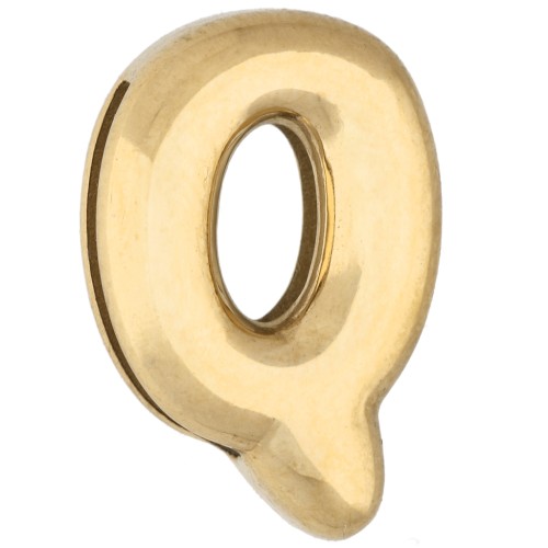 Poussoir lettre 15x10 mm - Q - pour ruban 10mm - Acier inoxydable 304 Doré x1