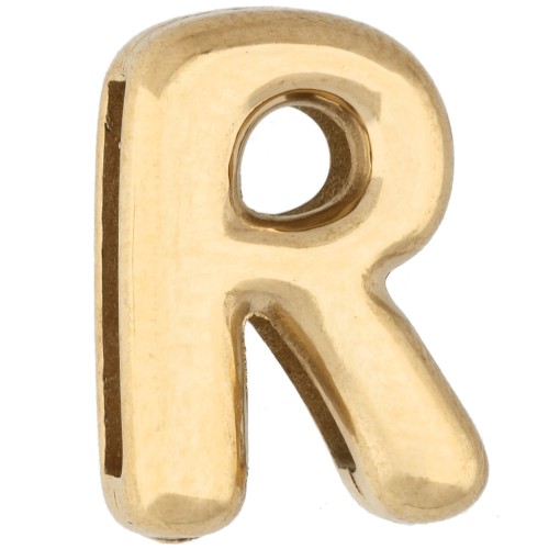 Poussoir lettre 14x10 mm - R - pour ruban 10mm - Acier inoxydable 304 Doré x1