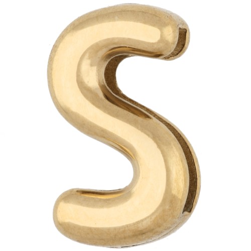 Poussoir lettre 14x8 mm - S - pour ruban 10mm - Acier inoxydable 304 Doré x1