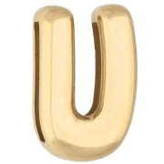 Poussoir lettre 14x11 mm - U - pour ruban 10mm - Acier inoxydable 304 Doré x1