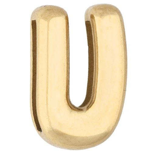Poussoir lettre 14x11 mm - U - pour ruban 10mm - Acier inoxydable 304 Doré x1