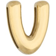 Poussoir lettre 14x9 mm - V - pour ruban 10mm - Acier inoxydable 304 Doré x1
