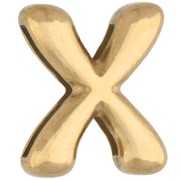 Poussoir lettre 14x12 mm - X - pour ruban 10mm - Acier inoxydable 304 Doré x1