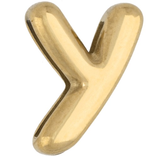 Poussoir lettre 14x11 mm - Y - pour ruban 10mm - Acier inoxydable 304 Doré x1