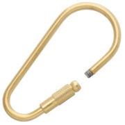 Fermoir mousqueton à visser 56x27 mm - Acier inoxydable 304 Doré x1