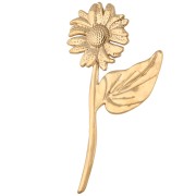 Broche fleur 82.5x43 mm - Acier inoxydable 304 Doré x1