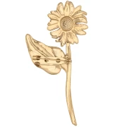 Broche fleur 82.5x43 mm - Acier inoxydable 304 Doré x1