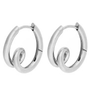 Créoles design 19x17.5 mm - Acier inoxydable 316 x2