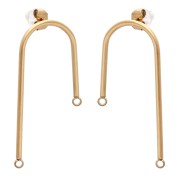 Clous d'oreilles pont 37 mm - Acier inoxydable 304 Doré x2
