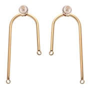 Clous d'oreilles pont 37 mm - Acier inoxydable 304 Doré x2