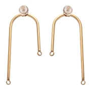 Clous d'oreilles pont 37 mm - Acier inoxydable 304 Doré x2