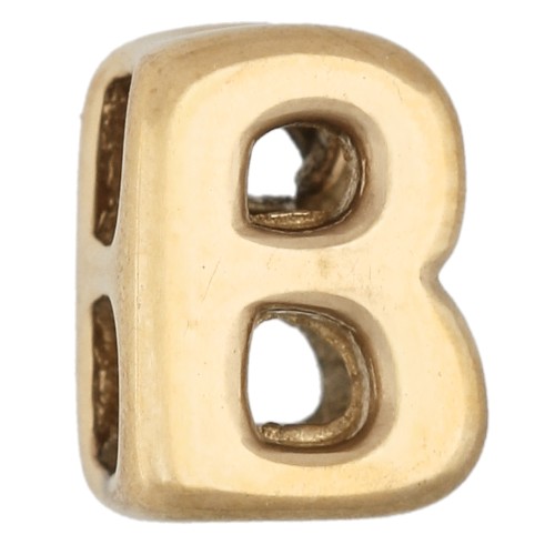 Poussoir lettre 7x5 mm pour cordon 1.6mm - B - Acier inoxydable 304 Doré x1