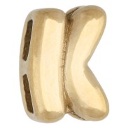 Poussoir lettre 7x5 mm pour cordon 1.6mm - K - Acier inoxydable 304 Doré x1