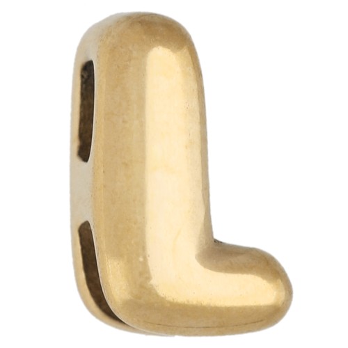 Poussoir lettre 7x4.5 mm pour cordon 1.6mm - L - Acier inoxydable 304 Doré
