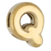Poussoir lettre 8x6 mm pour cordon 1.6mm - Q - Acier inoxydable 304 Doré x1