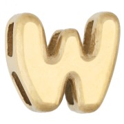 Poussoir lettre 7x7.5 mm pour cordon 1.6mm - W - Acier inoxydable 304 Doré