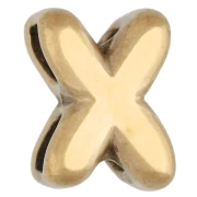 Poussoir lettre 7x5 mm pour cordon 1.3mm - X - Acier inoxydable 304 Doré x1