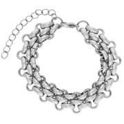 Bracelet triple maille fantaisie 13.5 mm - Acier inoxydable 304 x16cm