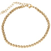 Bracelet maille palmier 3 mm - Acier inoxydable 304 Doré x16.5cm