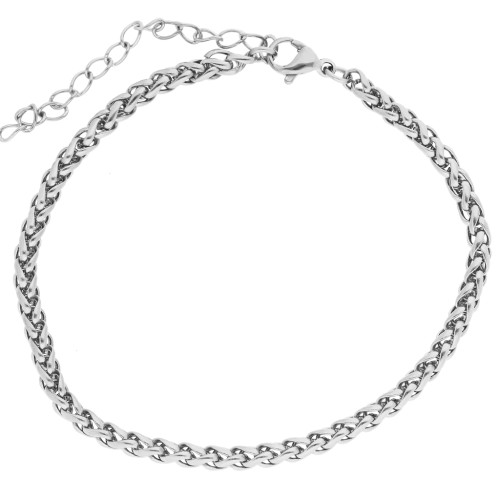 Bracelet maille palmier 3 mm - Acier inoxydable 304 x16.5cm