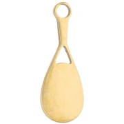 Breloque raquette de tennis 18x7 mm résine époxy - Acier inox 316 Doré - Blanc x1