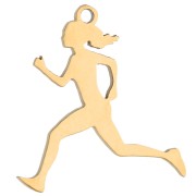 Breloque - Breloque coureuse 15x14 mm pour bijou running - Acier inoxydable 316 Doré x1 Breloque coureuse 15x14 mm pour bijou running - Acier inoxydable 316 Doré x1