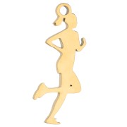 Breloque coureuse 14.75x5.5 mm pour bijou running - Acier inoxydable 316 Doré x1