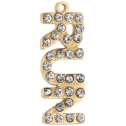Breloque Run 15x5.3 mm avec strass - Acier inoxydable 316 Doré x1