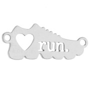 Intercalaire basket 16x6.5 mm gravée run pour bijou running - Acier inox 316 x1