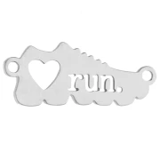 Intercalaire basket 16x6.5 mm gravée run pour bijou running - Acier inox 316 x1