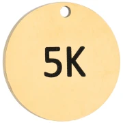 Breloque ronde 14 mm gravée 5K pour bijou running - Acier inoxydable 316 Doré x1
