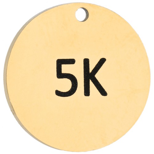 Breloque ronde 14 mm gravée 5K pour bijou running - Acier inoxydable 316 Doré x1