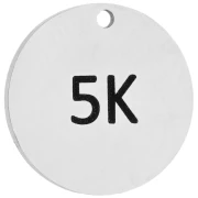 Breloque ronde 14 mm gravée 5K pour bijou running - Acier inoxydable 316 x1