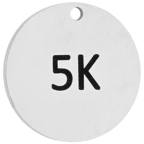 Breloque ronde 14 mm gravée 5K pour bijou running - Acier inoxydable 316 x1