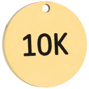 Texte - Breloque ronde 14 mm gravée 10K pour bijou running Acier inoxydable 316 Doré x1 Breloque ronde 14 mm gravée 10K pour bijou running Acier inoxydable 316 Doré x1