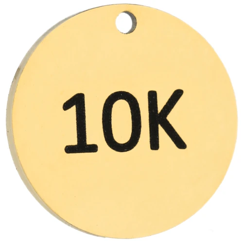 Breloque ronde 14 mm gravée 10K pour bijou running Acier inoxydable 316 Doré x1